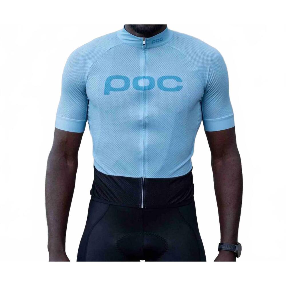 NEW POC essential road logo jersey in light basalt blue